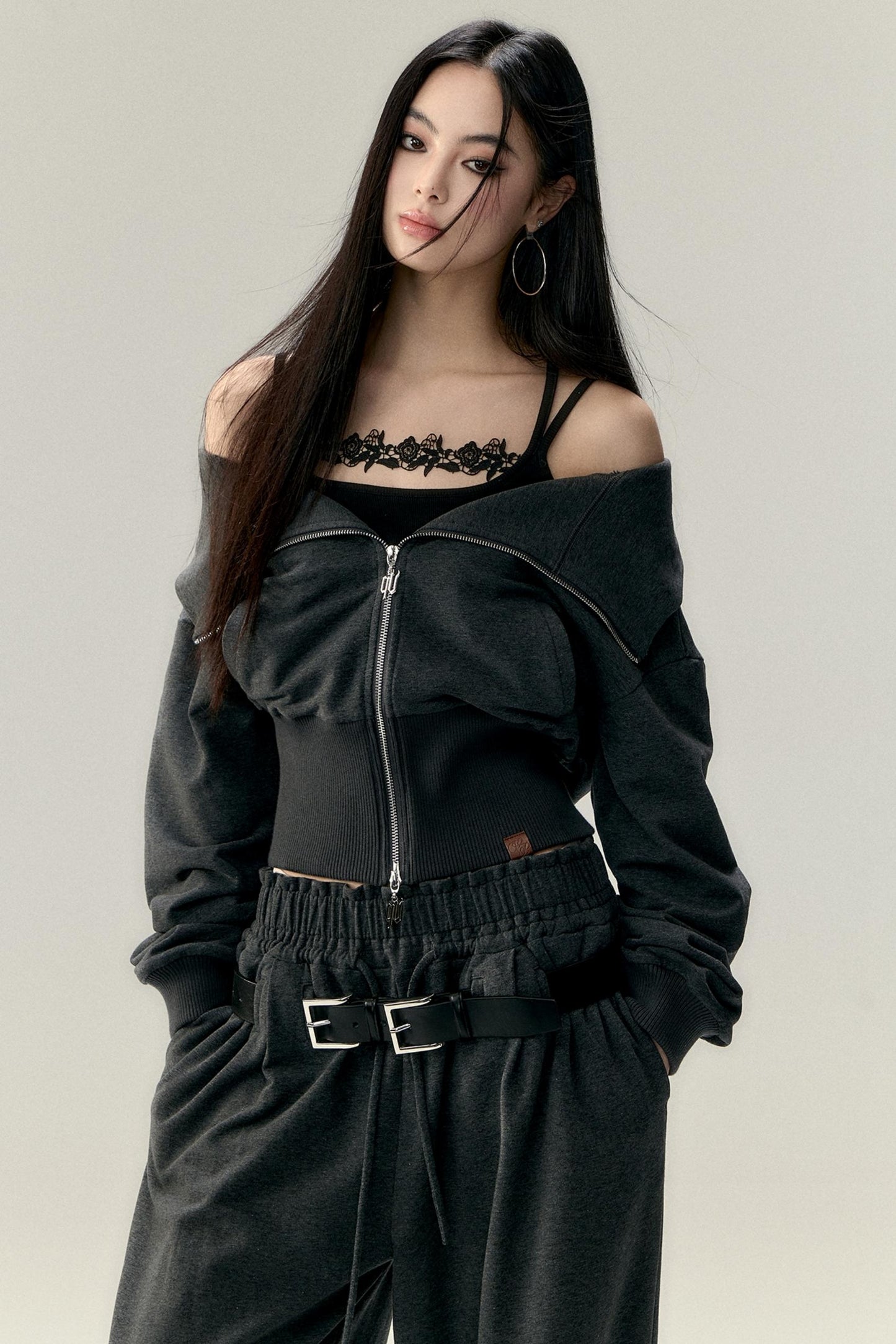 Lapel Off-Shoulder Top