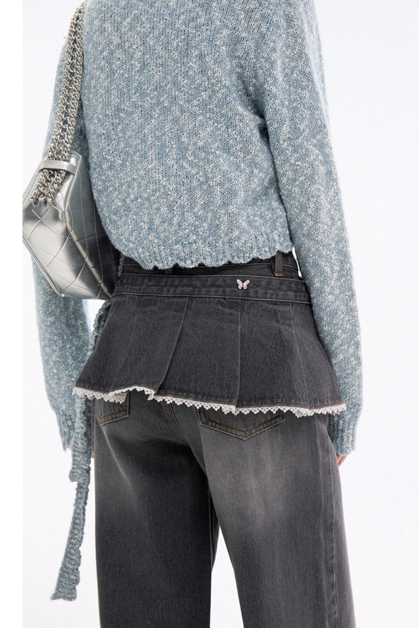 Trendy High-Waist Stacked Jeans