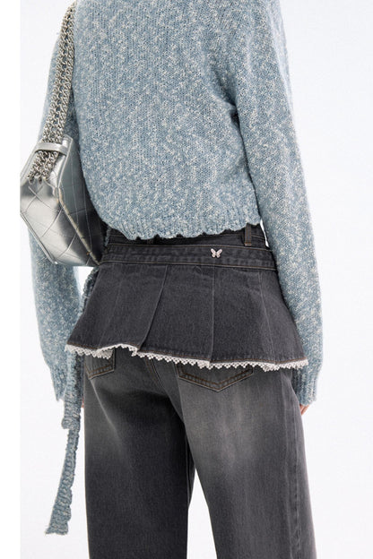 Trendy High-Waist Stacked Jeans