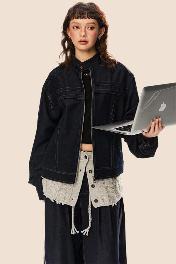 Retro Loose Cropped Denim Jacket