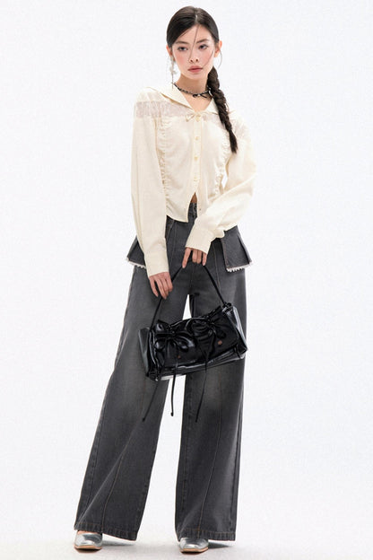 Trendy High-Waist Stacked Jeans