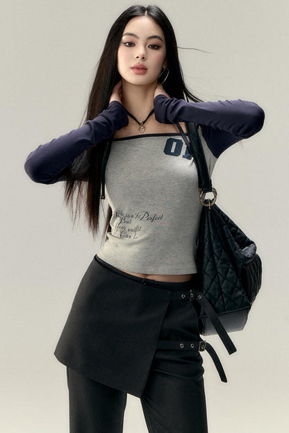 T-shirt asymétrique à une épaule 