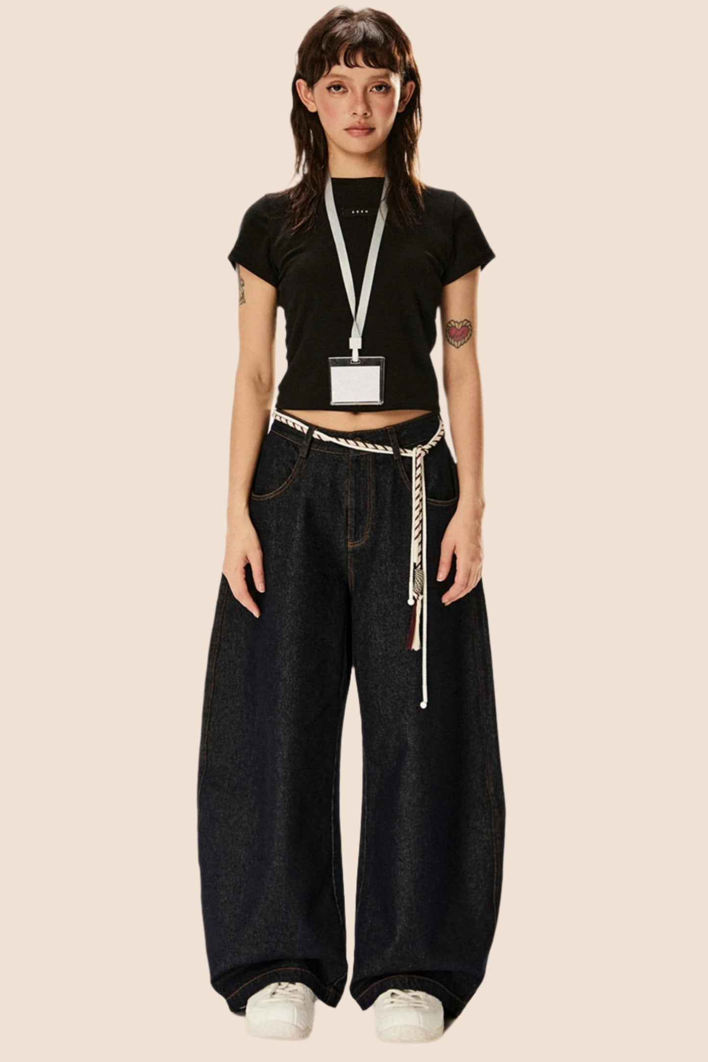 Loose Straight Leg Scimitar Pants