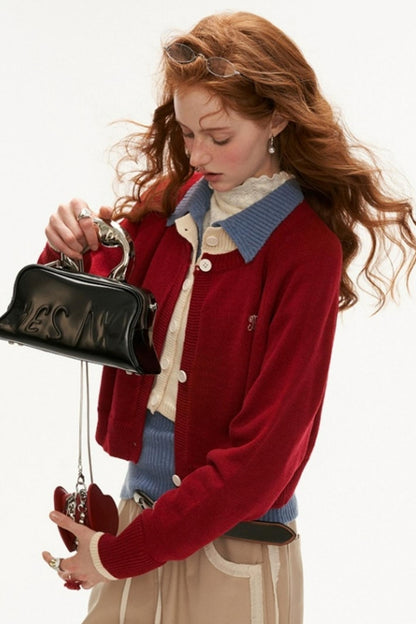 Preppy Vintage Sweater Jacket 