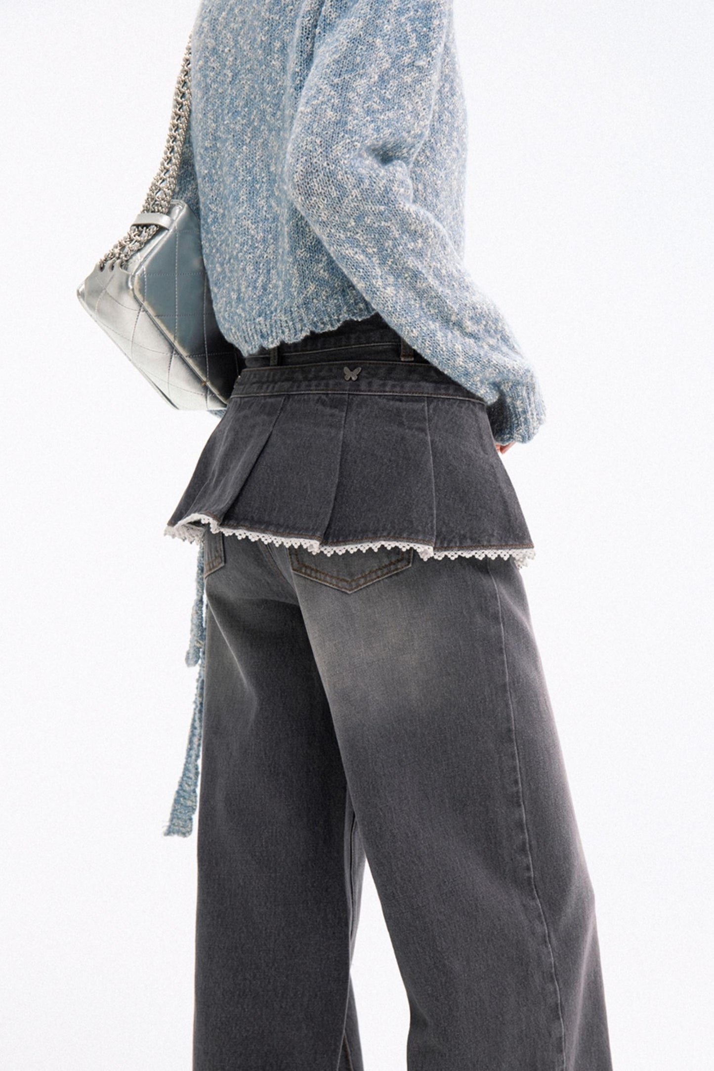 Trendy High-Waist Stacked Jeans