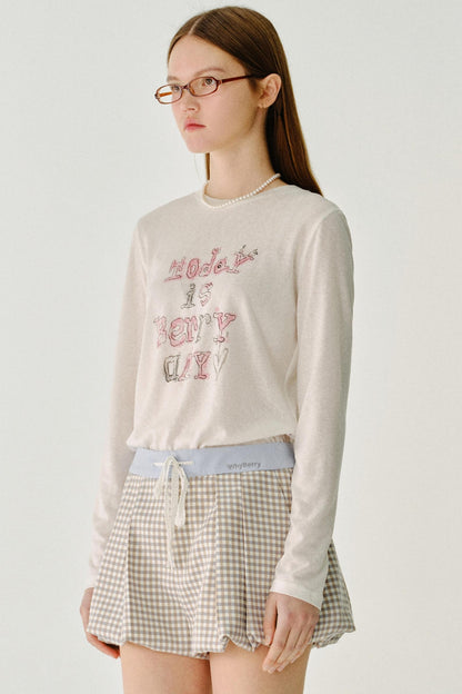 체크 패턴의 다용도 대조 A라인 반바지 