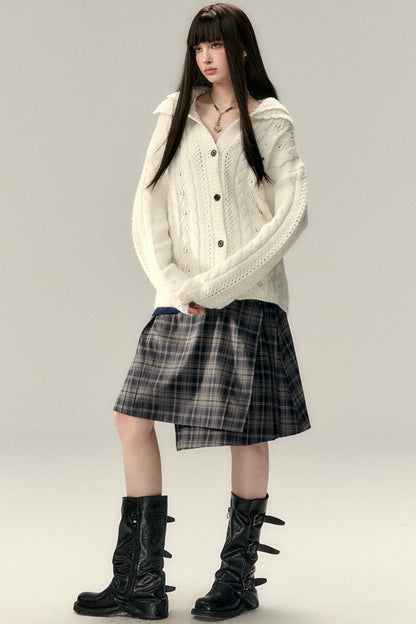 Double Collar Knit Cardigan