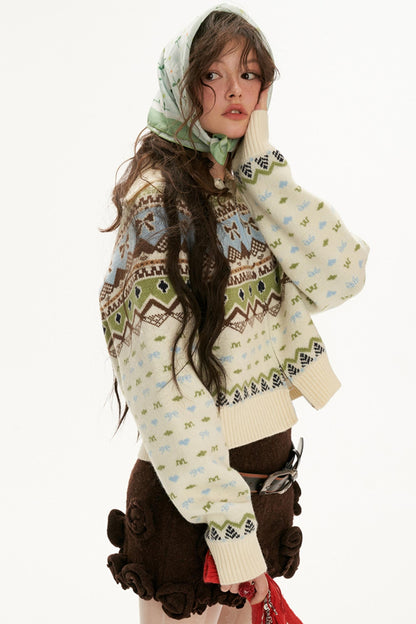 Fair Isle Roll-Neck Sweater