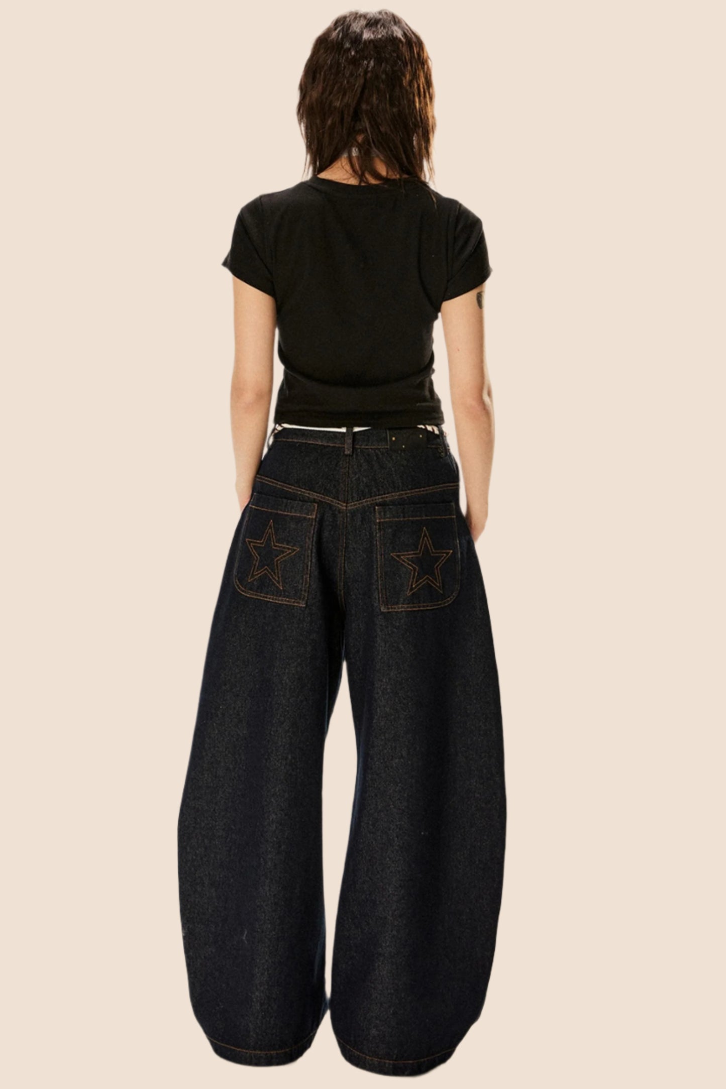 Loose Straight Leg Scimitar Pants