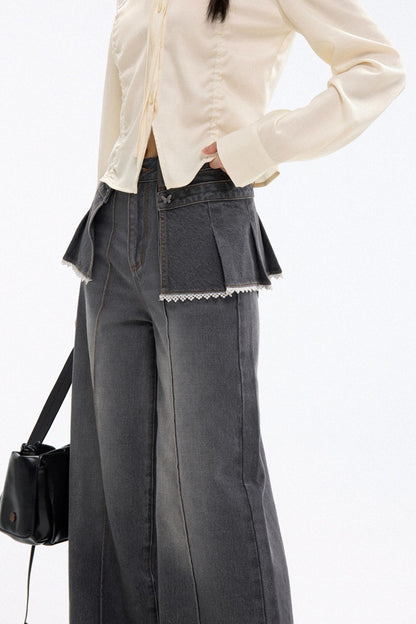 Trendy High-Waist Stacked Jeans