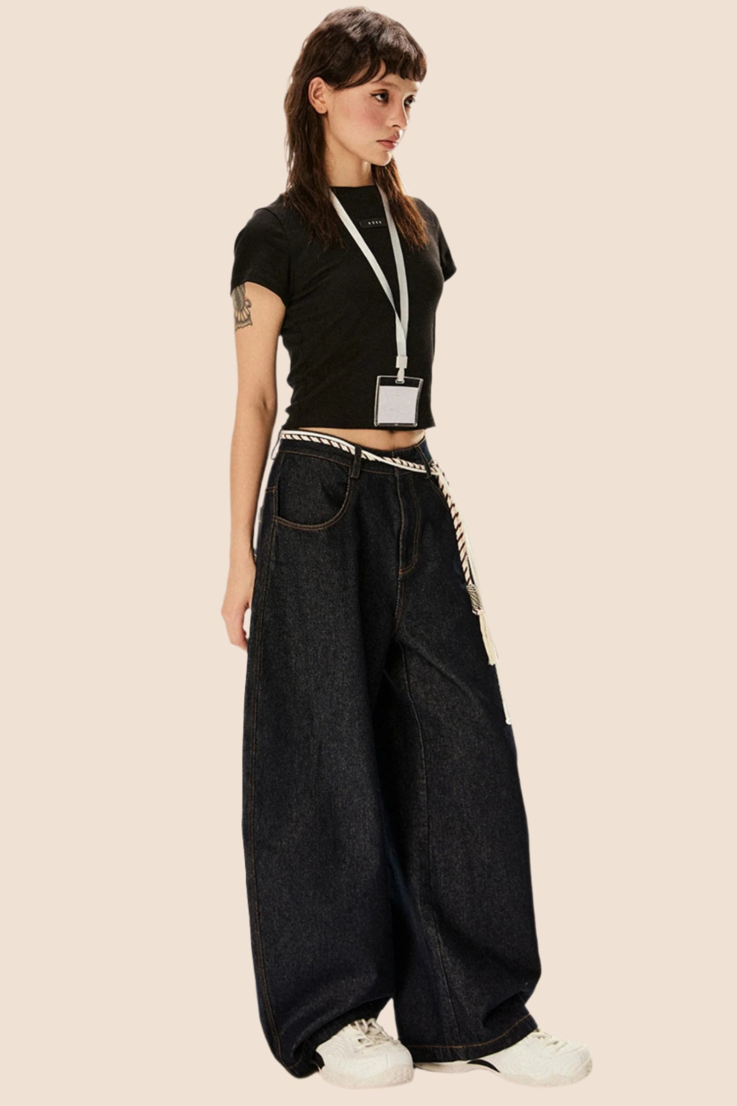 Loose Straight Leg Scimitar Pants