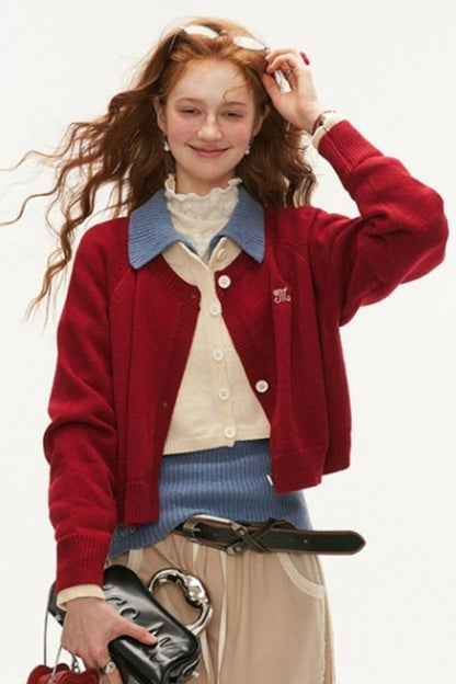 Preppy Vintage Sweater Jacket 