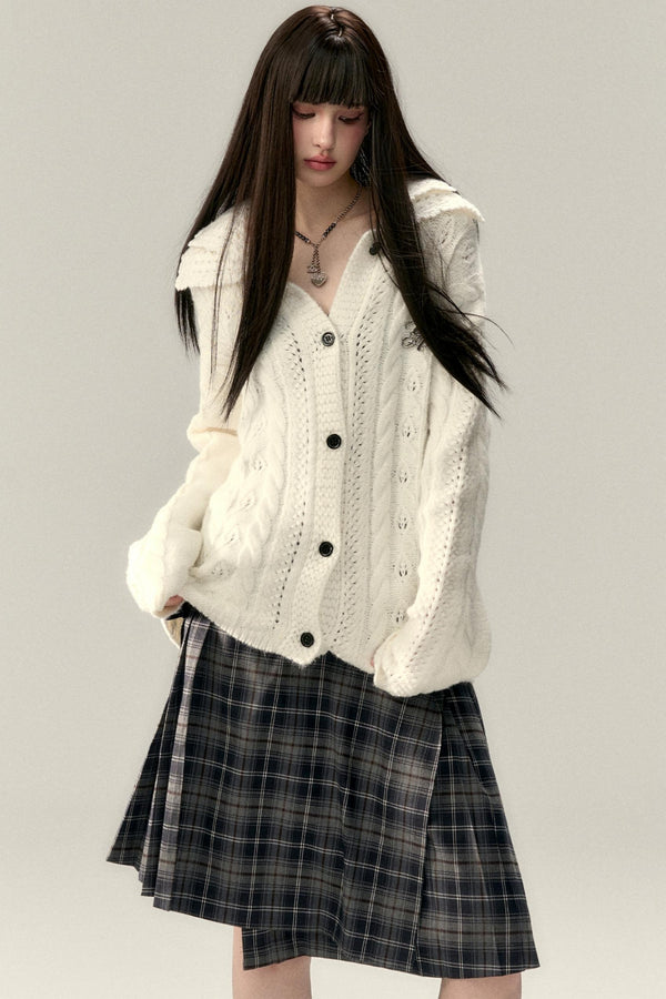 Double Collar Knit Cardigan