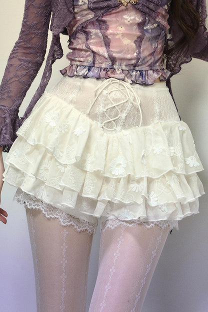 High-Waisted Jacquard Short Skirt