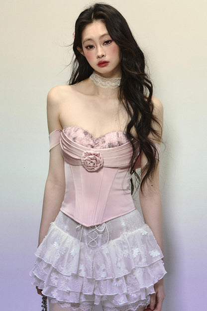 High-Waisted Jacquard Short Skirt