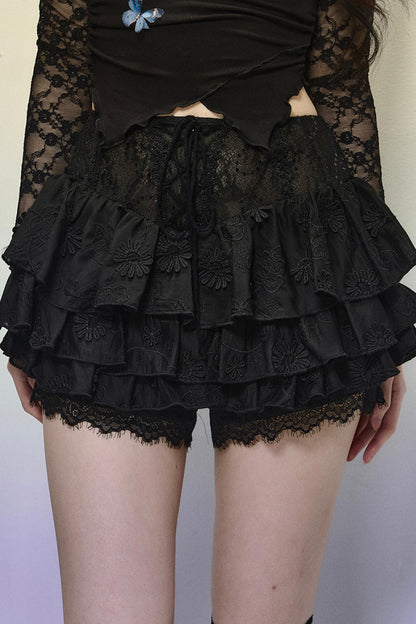 High-Waisted Jacquard Short Skirt