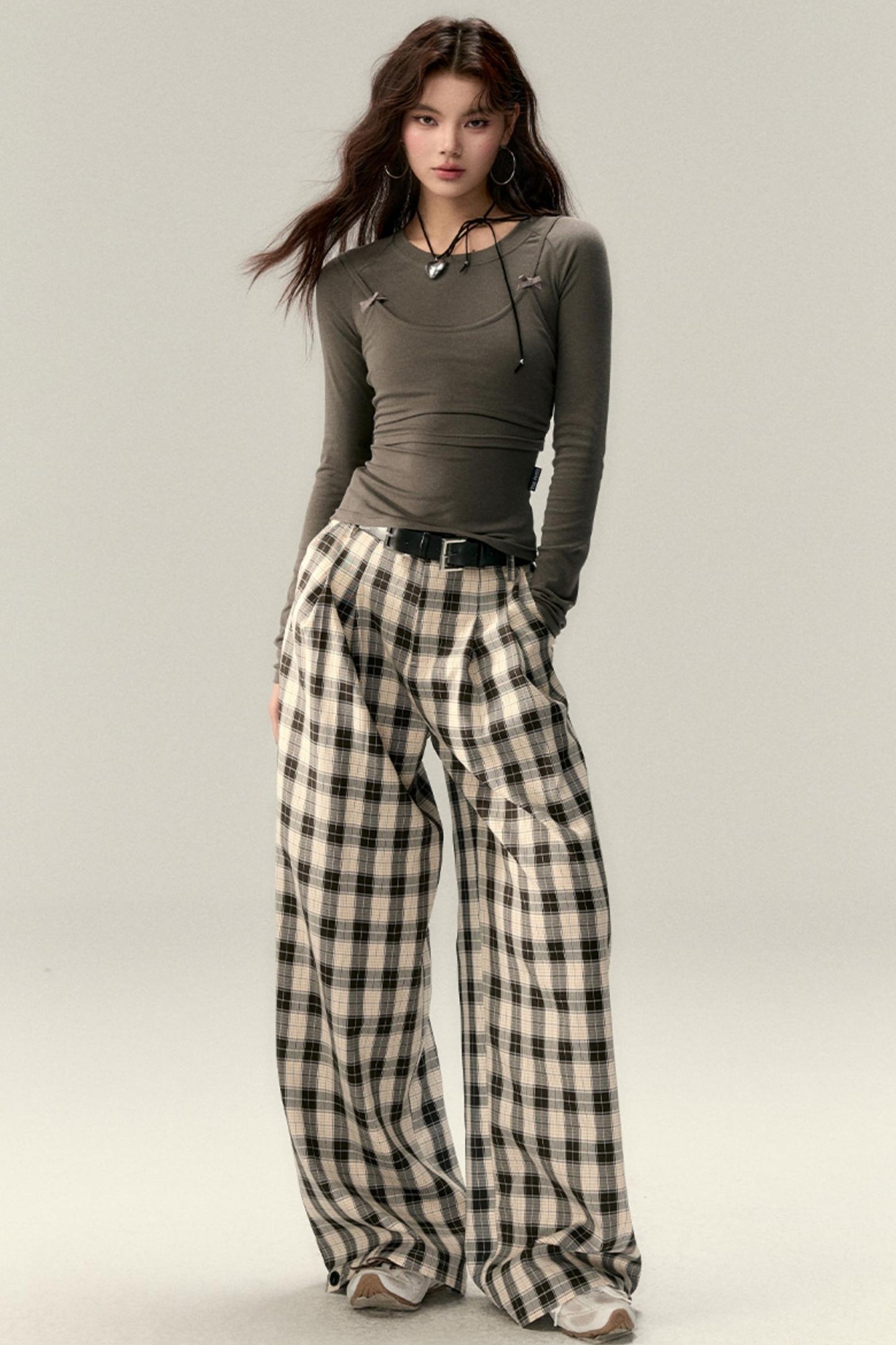 Bow Accent  Long Sleeve Tops