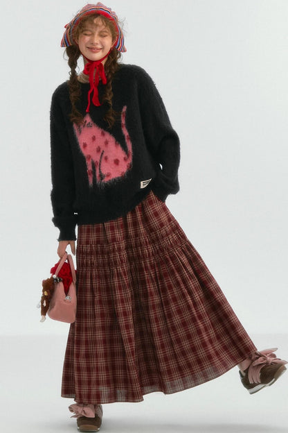Good Luck Cat Wool Top