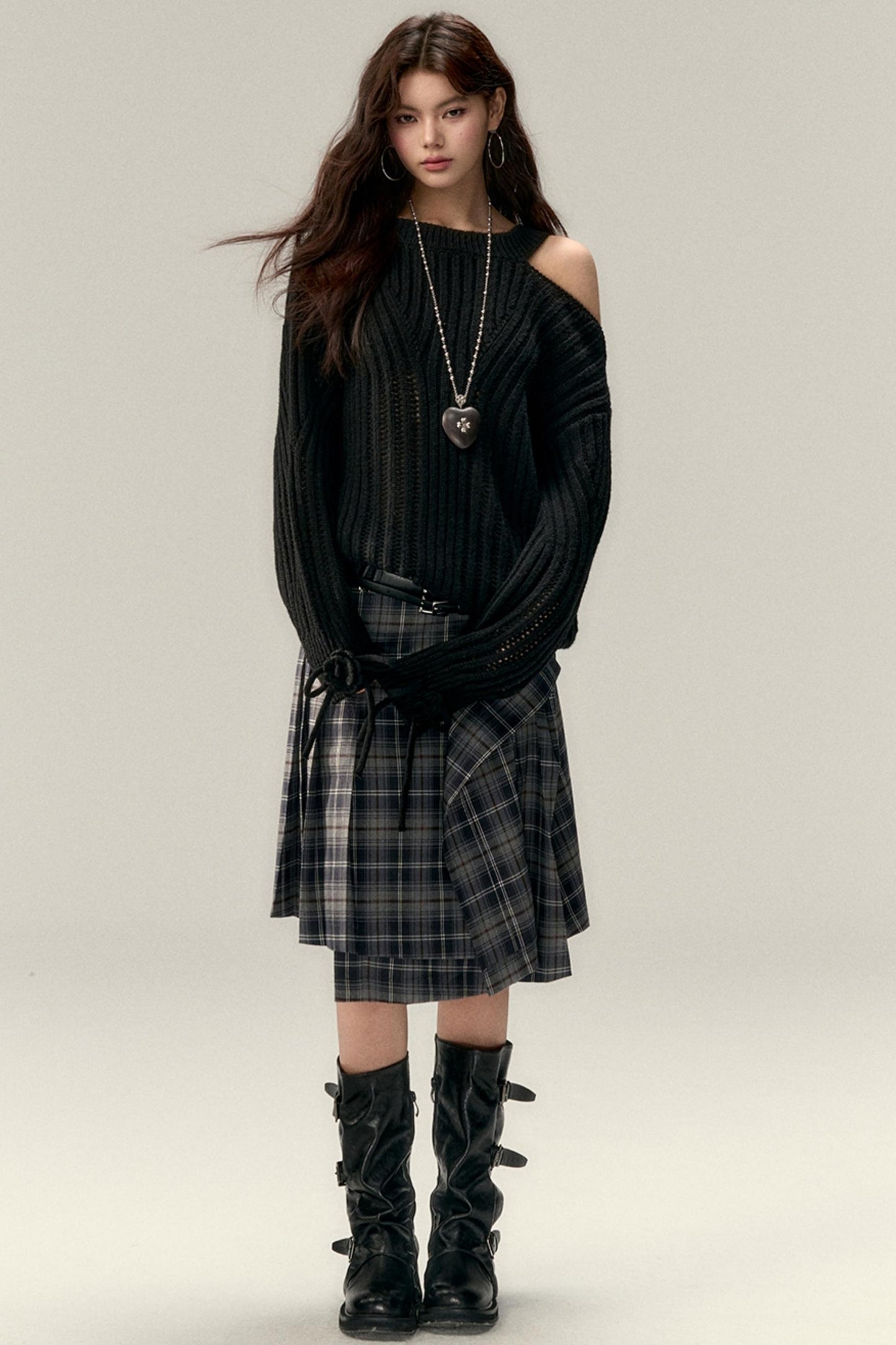 Two-Way Rose Bow Knit Sweater