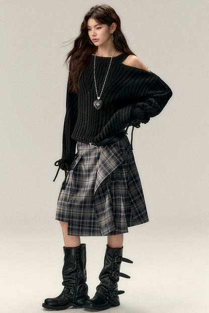 Two-Way Rose Bow Knit Sweater