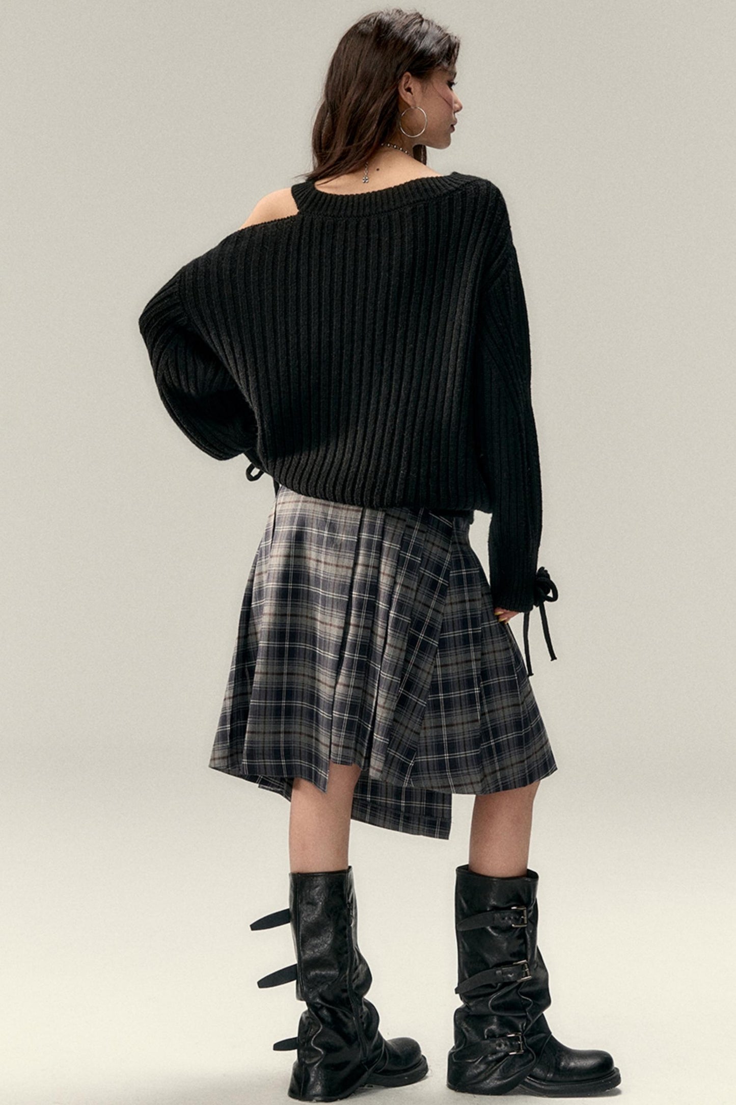 Two-Way Rose Bow Knit Sweater