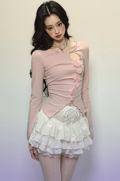 High-Waisted Jacquard Short Skirt