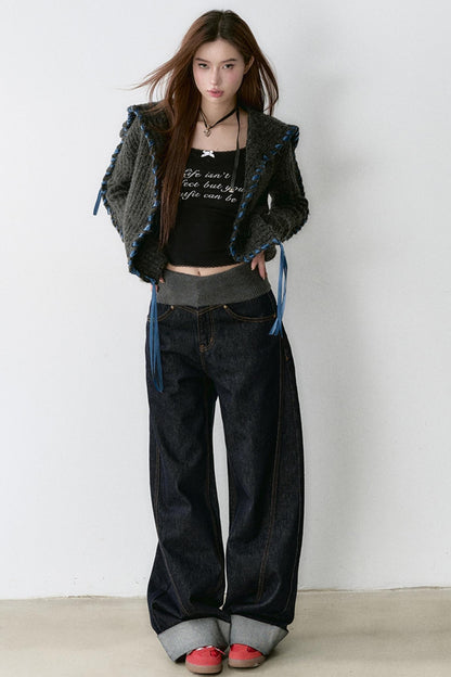 Base Shirt & Loose Cuffed Jeans Set-Up