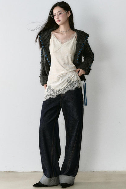 Base Shirt & Loose Cuffed Jeans Set-Up