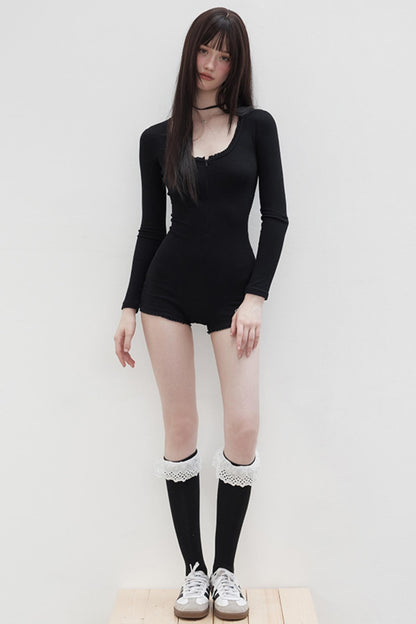 Slim Fit Long-Sleeve Jumpsuit