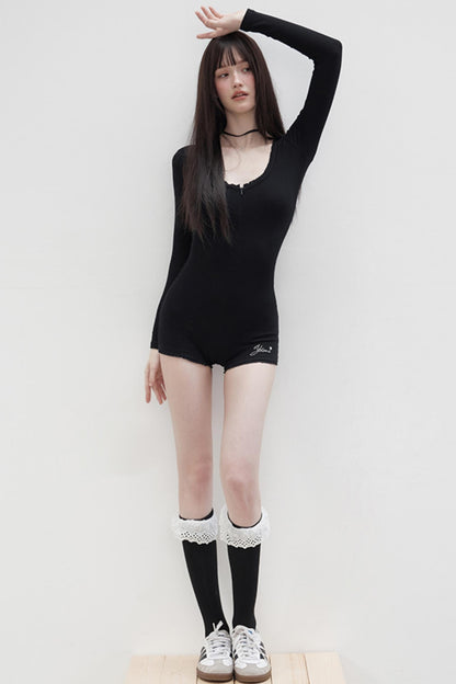 Slim Fit Long-Sleeve Jumpsuit