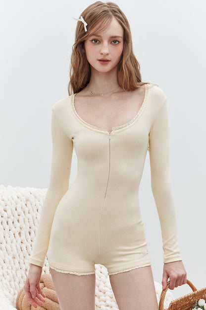 Slim Fit Long-Sleeve Jumpsuit