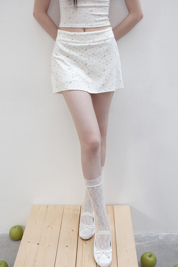 Floral Suit Cardigan & Skirt Set-Up