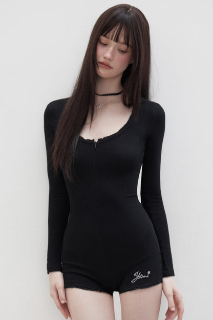 Slim Fit Long-Sleeve Jumpsuit