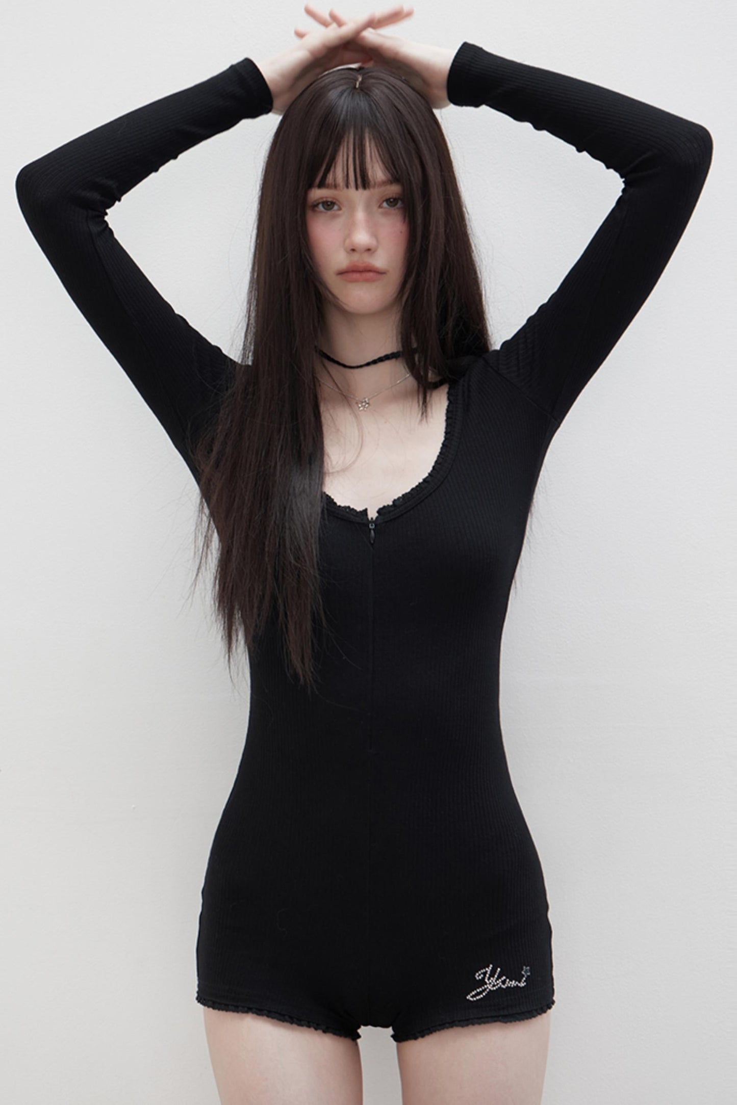 Slim Fit Long-Sleeve Jumpsuit