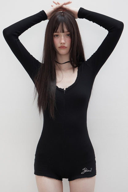 Slim Fit Long-Sleeve Jumpsuit