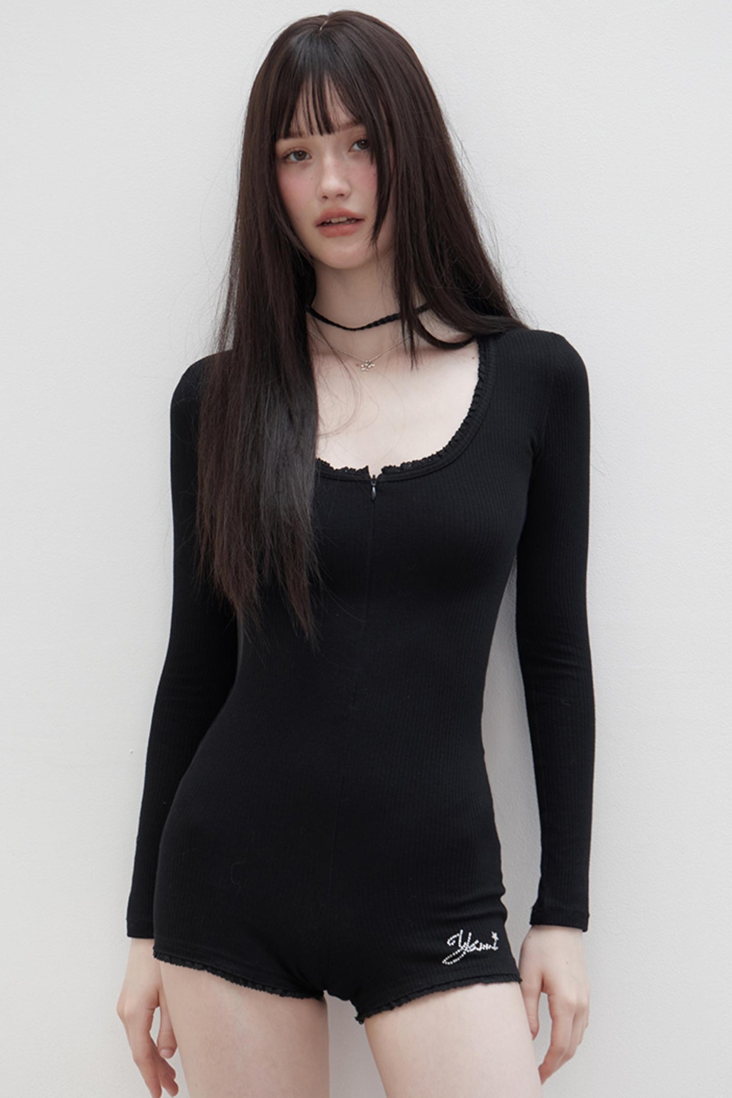 Slim Fit Long-Sleeve Jumpsuit