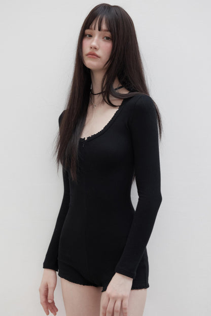 Slim Fit Long-Sleeve Jumpsuit