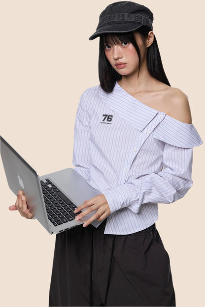 Asymmetrical Striped Summer Top