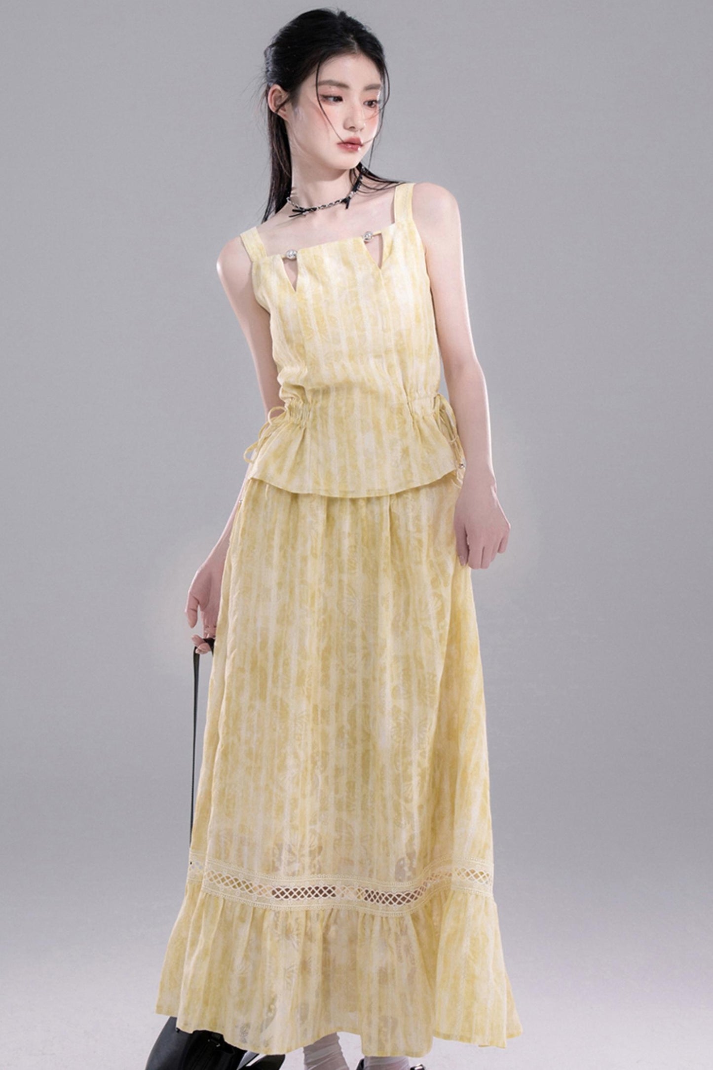 Tasseled Drape Dress Set