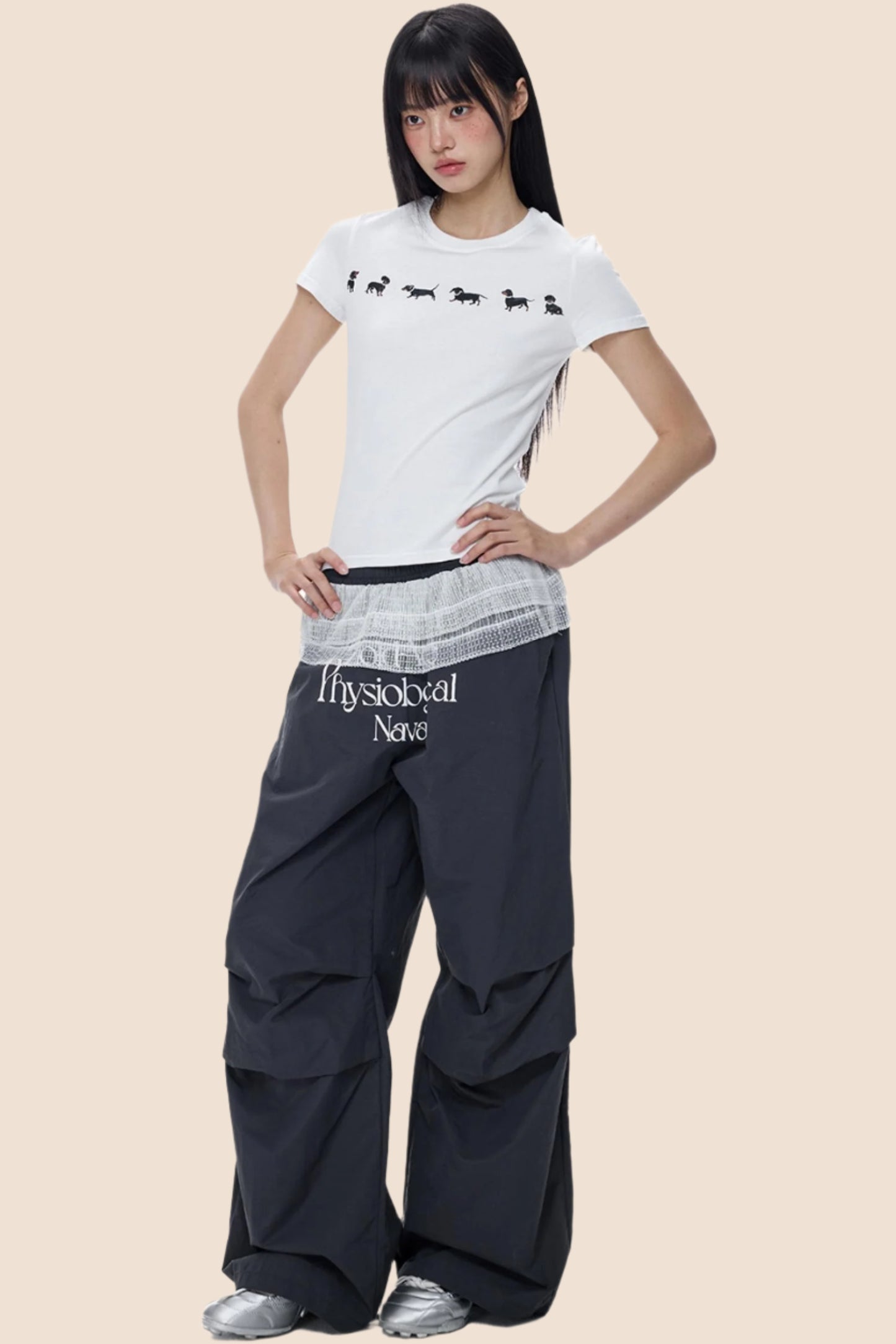 Cute Puppy Print Short Sleeve T-shirt