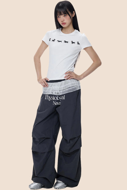 Cute Puppy Print Short Sleeve T-shirt