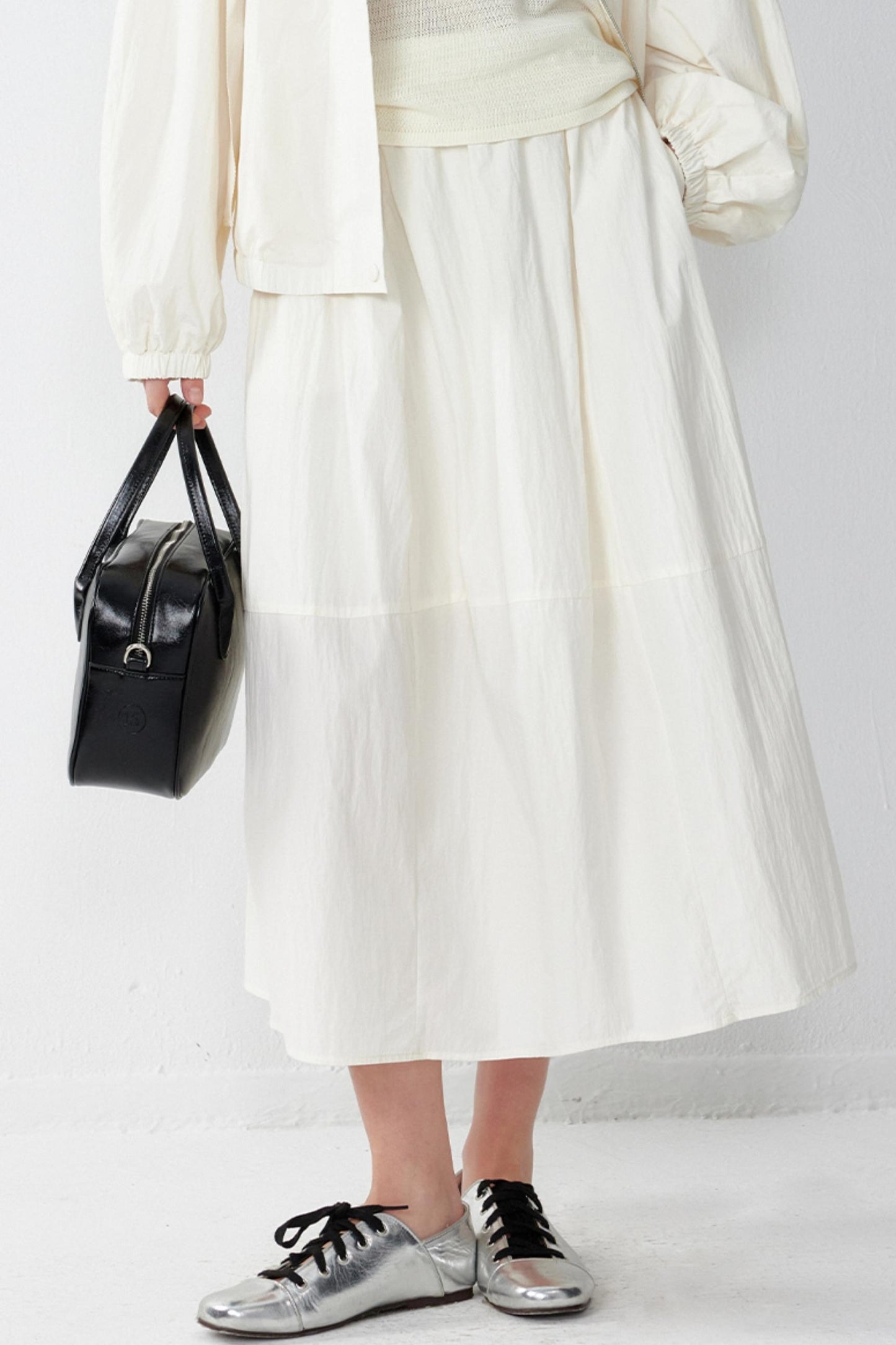 Elegant White A-Line Skirt