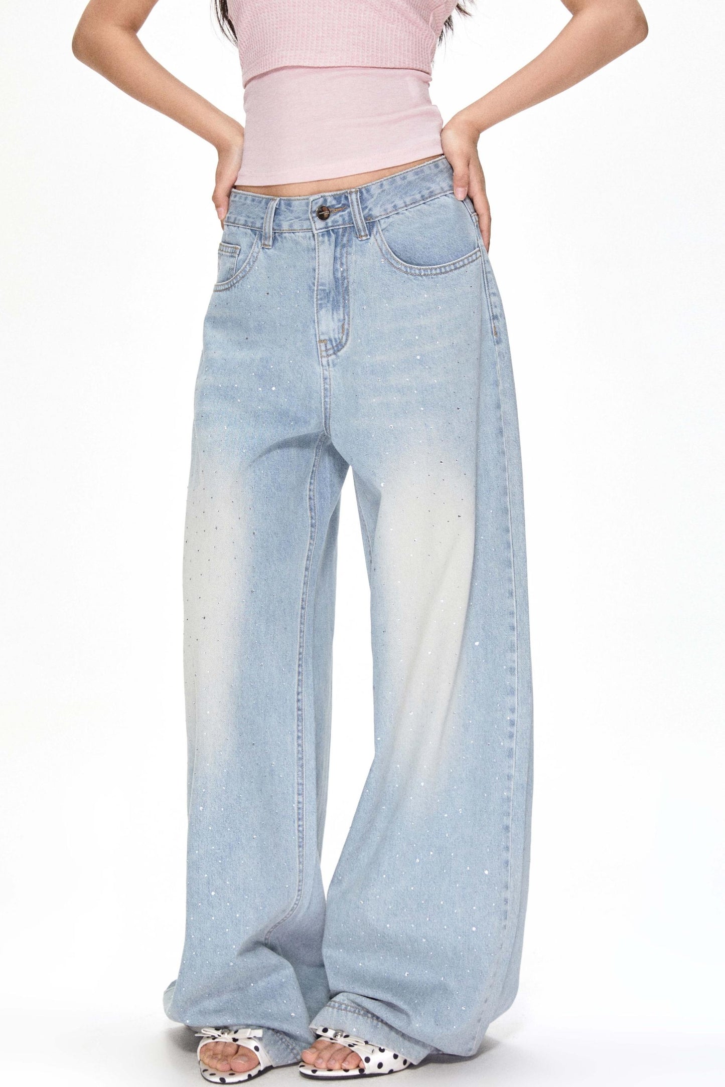 Vintage Light Blue Wide-Leg Jeans