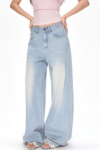 Vintage Light Blue Wide-Leg Jeans