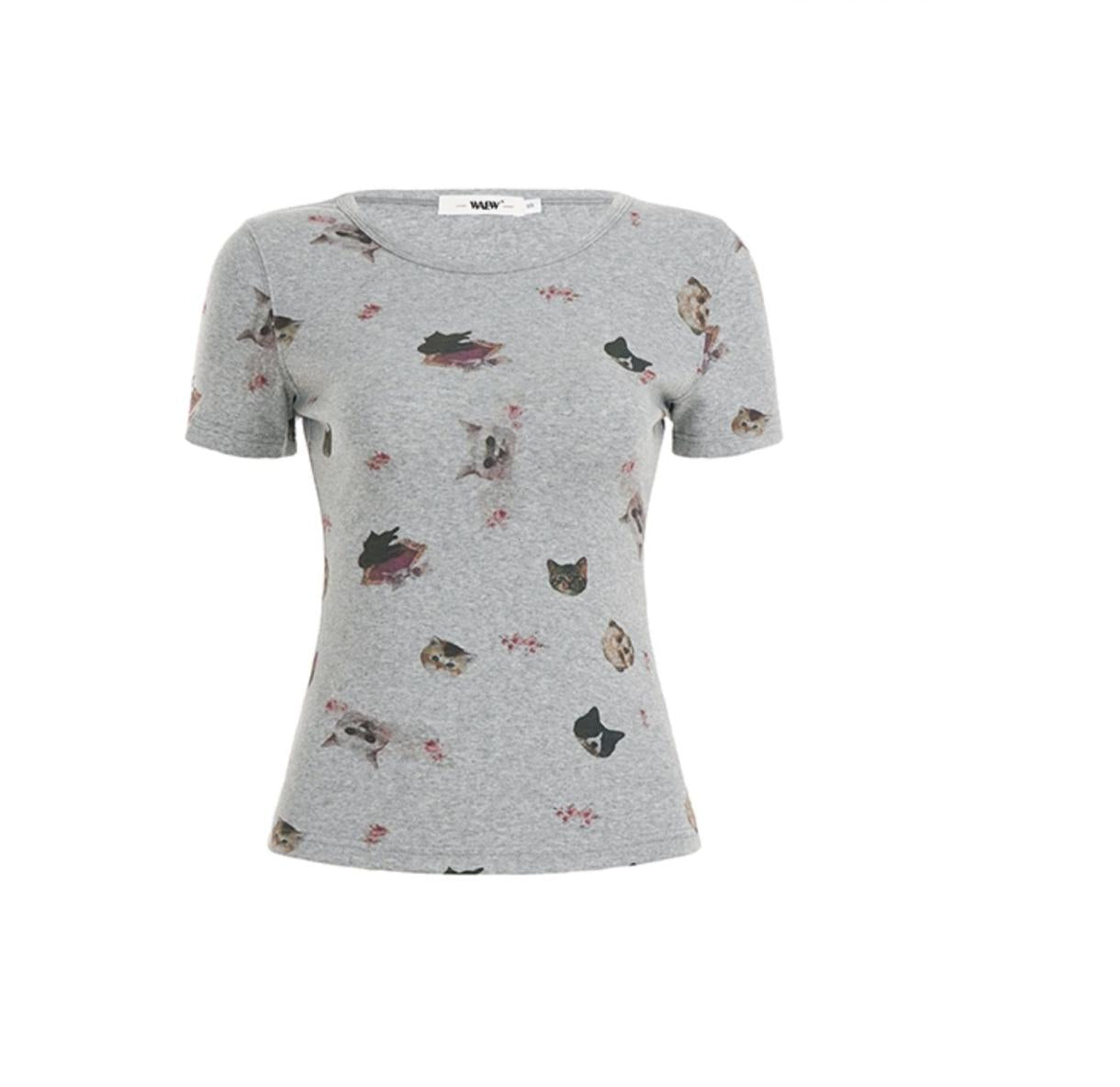 Cute Cat Print Tee