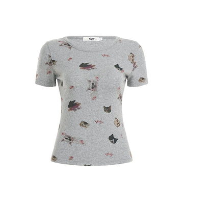 Cute Cat Print Tee