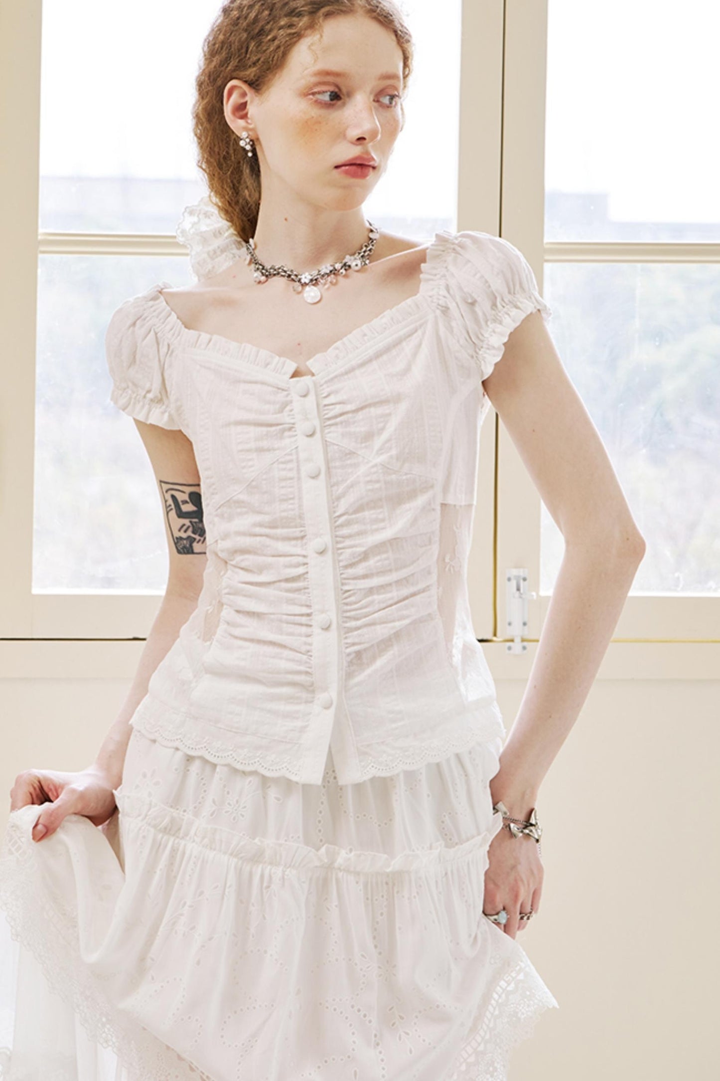 White Elegant Lace Top