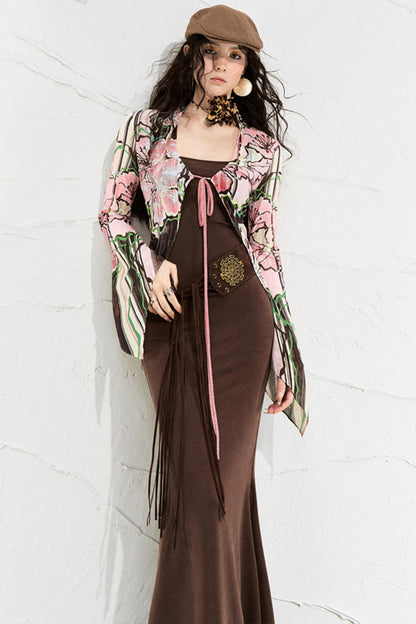 Color-Blocked Two-Piece Dress Set