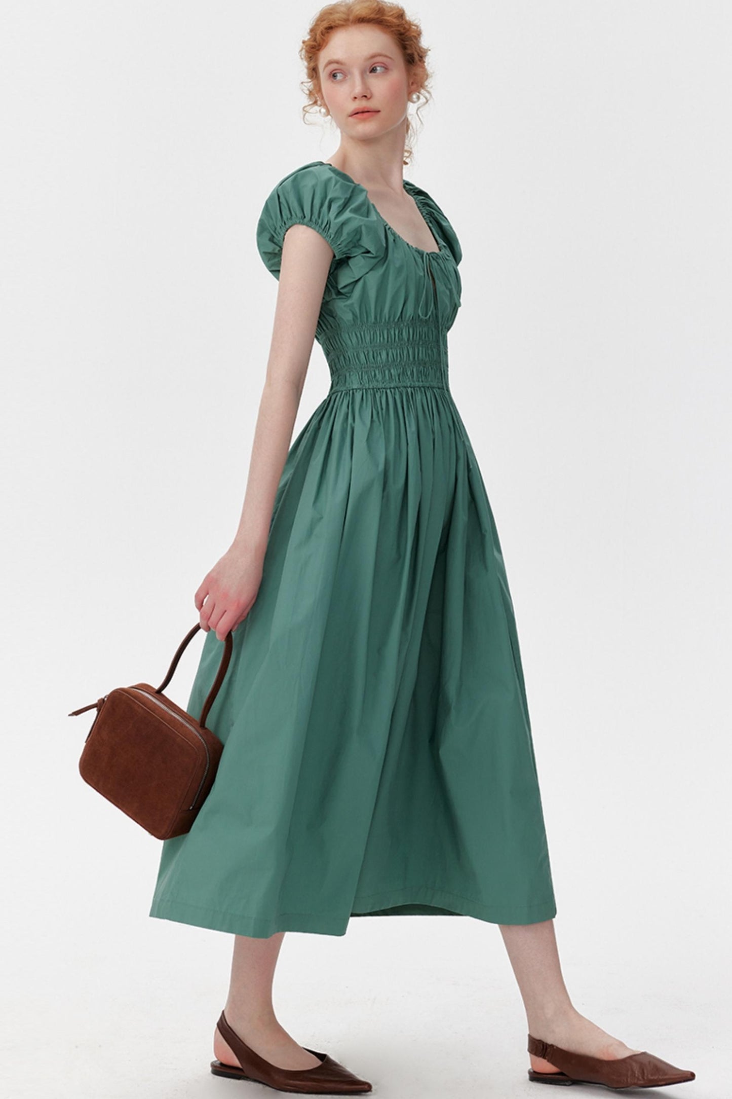 Chic Puff Sleeve Tie Dress