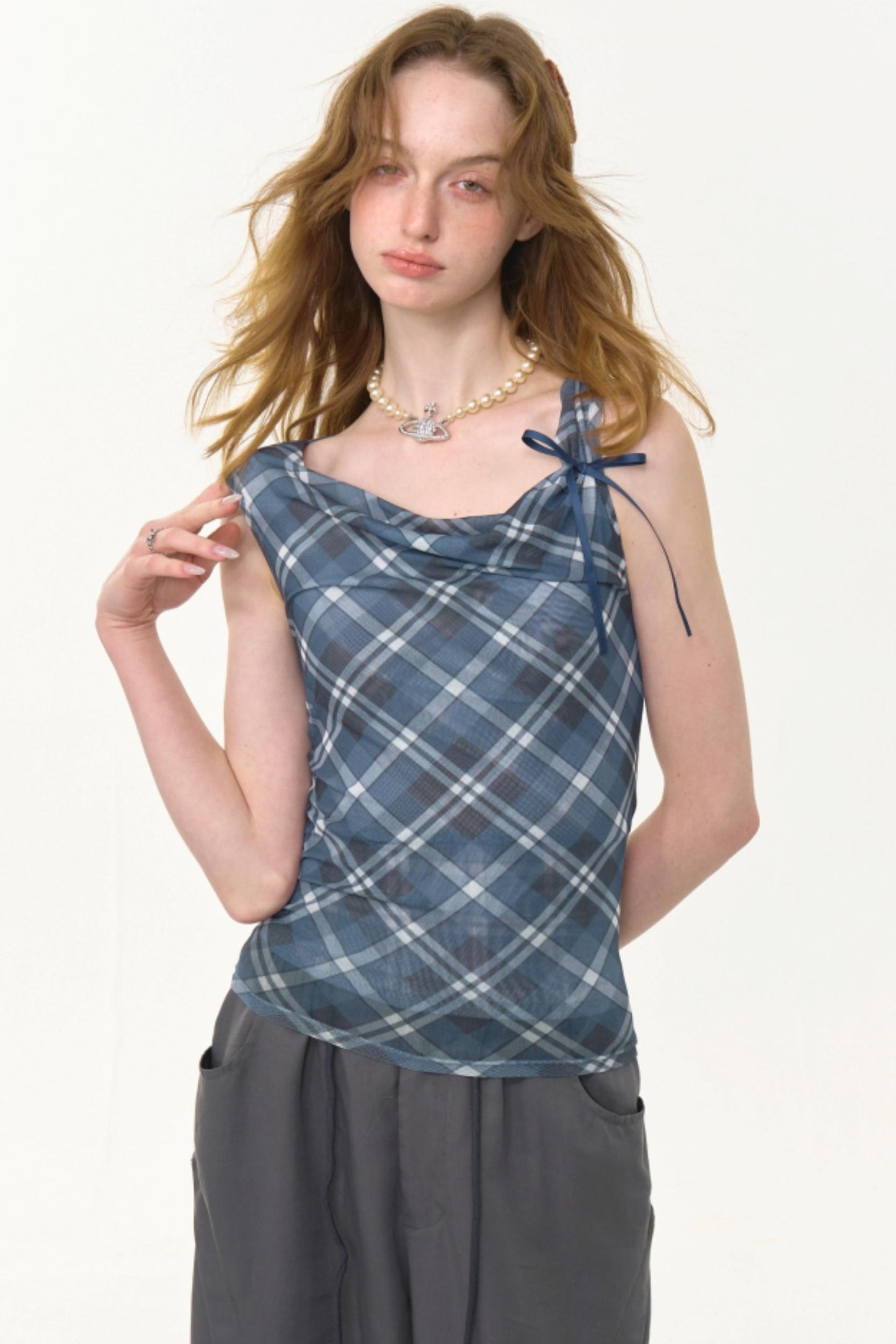 Plaid Swing Top